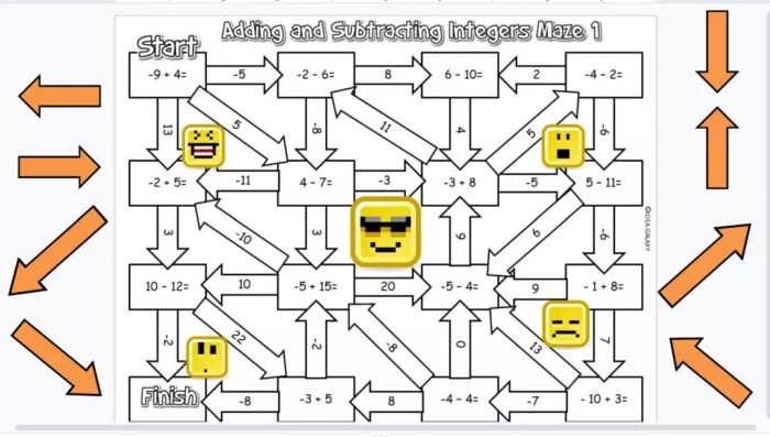 Adding and subtracting integers answer key