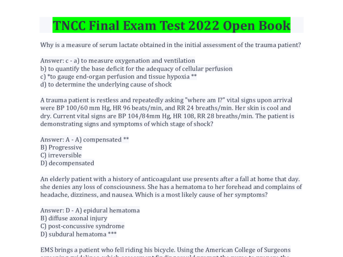 Tncc 8th edition test answers