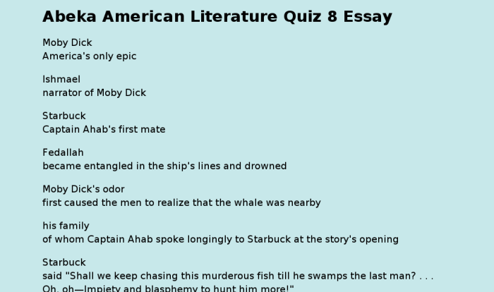 Abeka american literature test 12