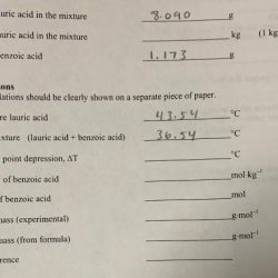 Assume that a 1.5 g sample of lauric acid